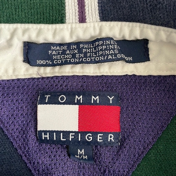 Vintage 90’s Tommy Hilfiger Striped Polo Shirt Men’s M - Picture 6 of 6